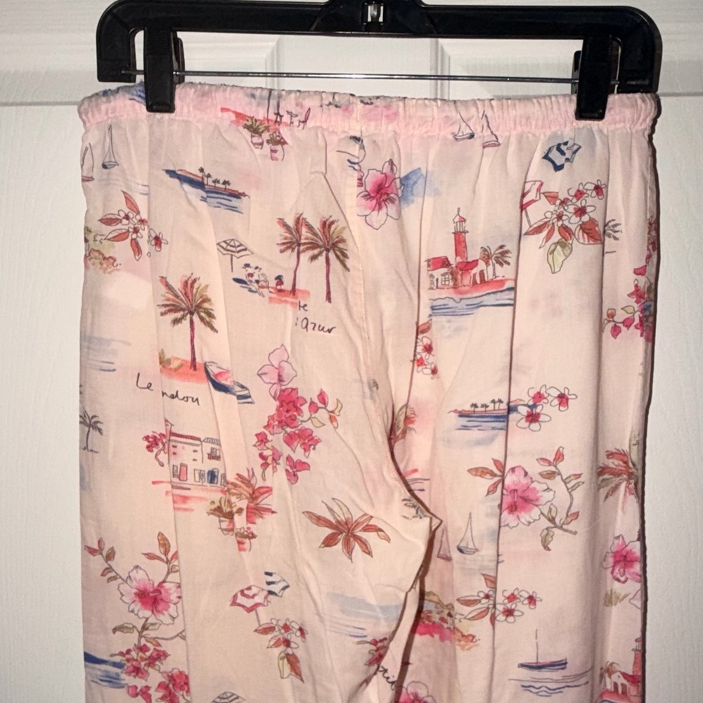 PJ Salvage Pajama Set Size S Pink Beach Print 2PC Sleep & Lounge - Picture 10 of 13